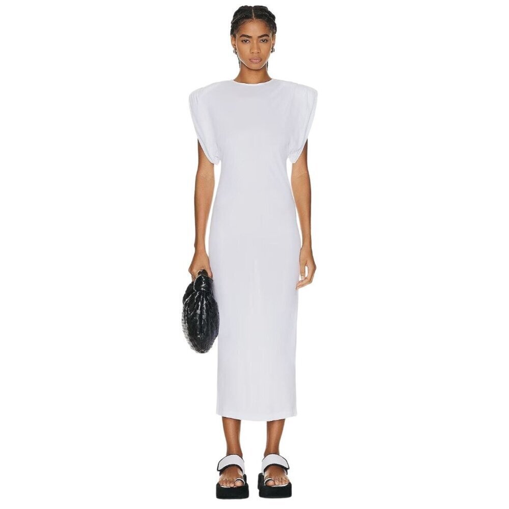 WARDROBE.NYC Sheath Dress iin White Large New Womens Jersey Midi